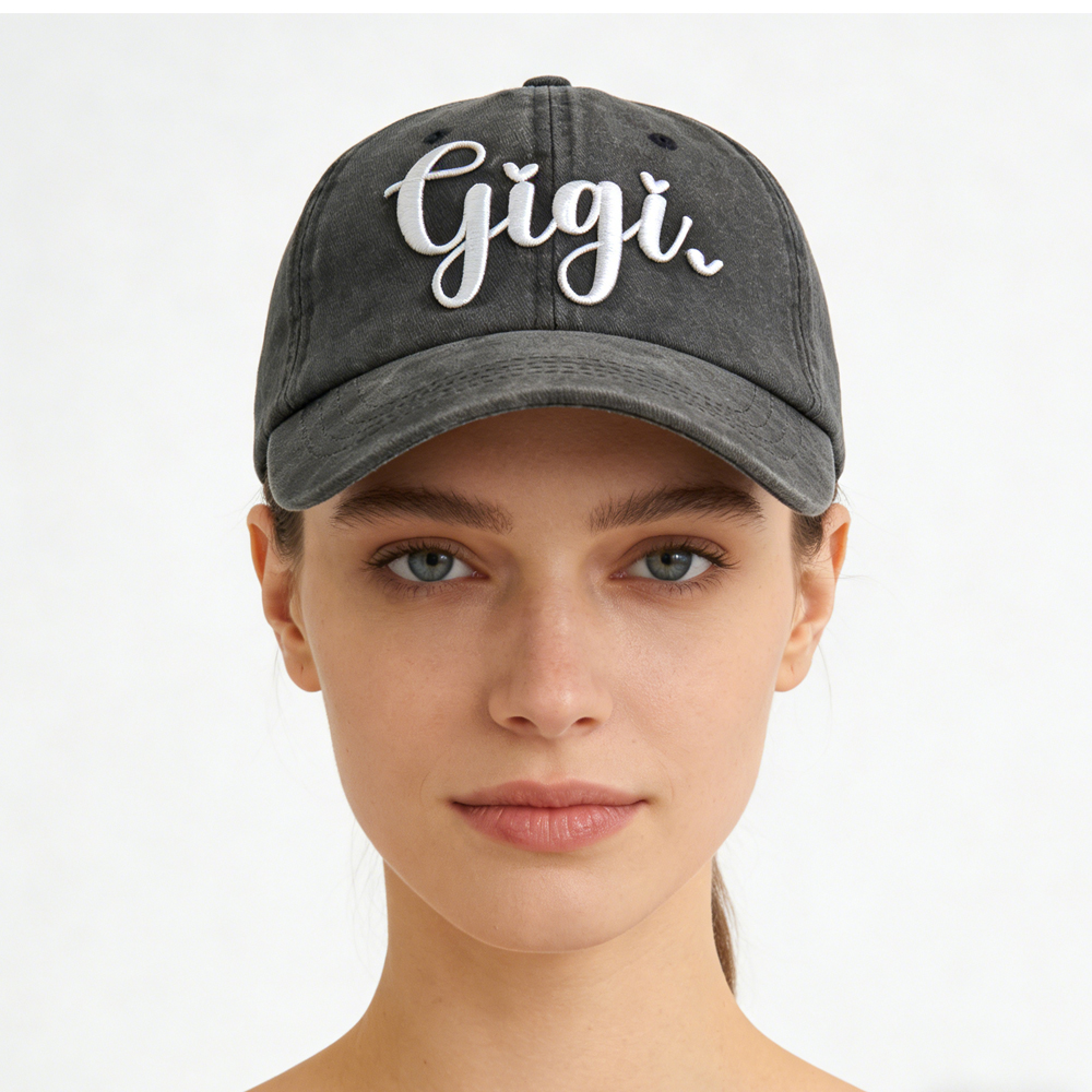 e2c9dd92-39e9-4b03-b837-62595cfd1bca Gigi Hat For Men Women, Adjustable Embroidered Wash Cotton Baseball Cap - View 5