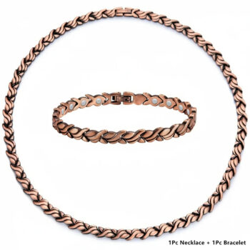 necklace European And American Fashion Retro Red Copper Couple Magnetic Therapy Bracelet Necklace