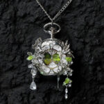 Couples Teal And Green Butterfly Animated Pocket Watch For Graduation Season - View 1