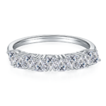 A Luxurious And Fashionable Light Luxury Jewelry Silver Ring Set With Top-quality Moissanite, S925 Silver Plated With Platinu