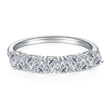 A Luxurious And Fashionable Light Luxury Jewelry Silver Ring Set With Top-quality Moissanite, S925 Silver Plated With Platinu