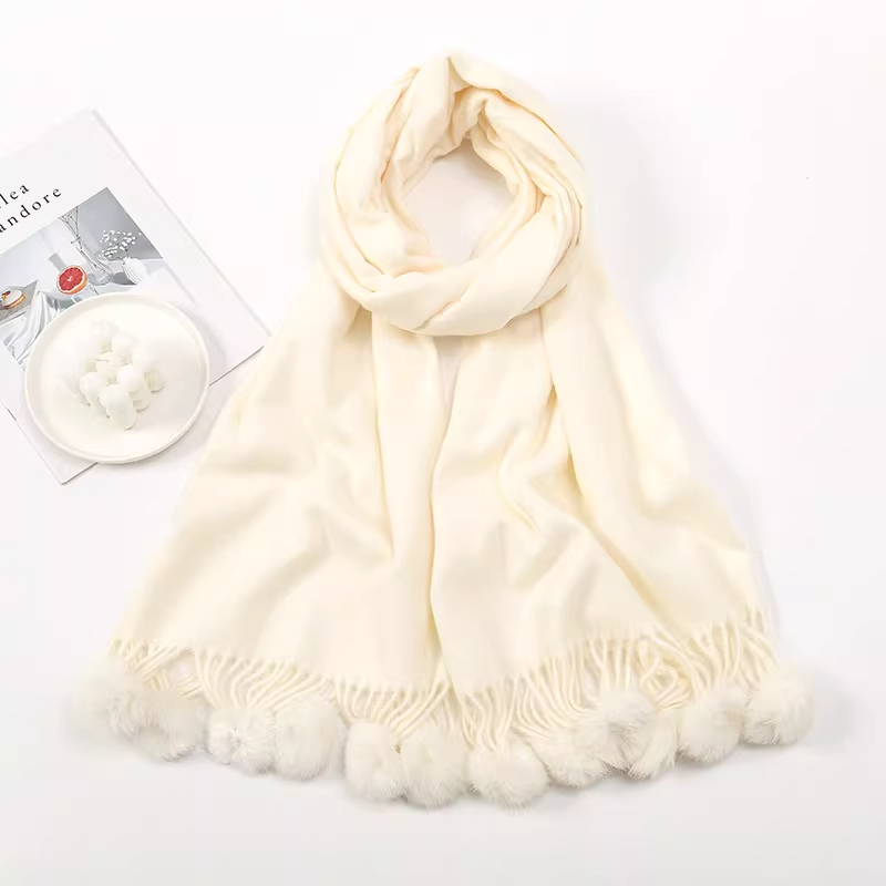 e6a48189-a442-4f68-8210-dcd25a7573e0 Solid Color Cashmere Like Scarf With Fleece Lining For Extra Warmth - View 4