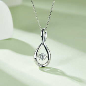Set With Top-quality Moissanite, This Luxurious And Fashionable Light Luxury Trend Jewelry Necklace Pendant Is Made Of S925 Silver Electroplated With Platinum
