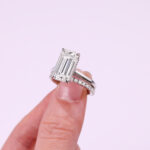 silver ring Octagonal Moissanite Double Rings Set With Top-quality Moissanite Luxury, Fashionable And Light Luxury Jewelry Si