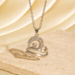 zircon necklace Full-Crystal Fashionable Sweet Hollowed-Out Zircon Heart Necklace