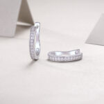 silver earrings - View 1