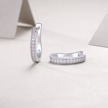 silver earrings - View 1