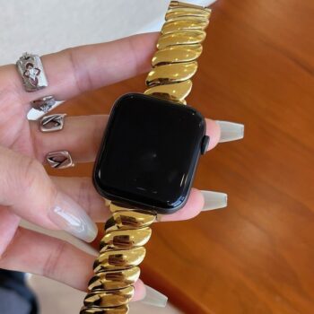 Simple Solid Color Metal Twist Watch Band - View 1