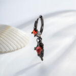 diamond earrings Retro Dark-Style Diamond-Shaped Feather Pendant Earrings