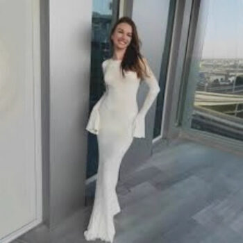 crew-neck flared-sleeve tie-detail - View 2