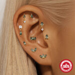 silver earrings - View 1