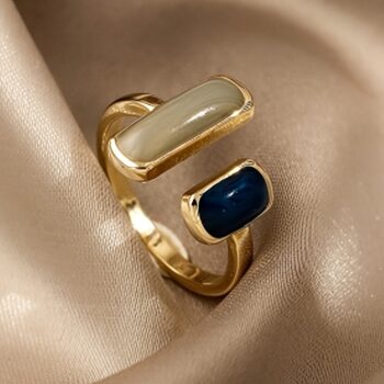 ring French Vintage Style Ring For Women, Enamel Drip Design, Retro Golden Adjustable Open Ring, Versatile Daily Jewelry