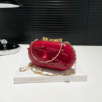 chain Mini Heart-Shape Plaid Clutch Women's Chain Shoulder Crossbody Bag