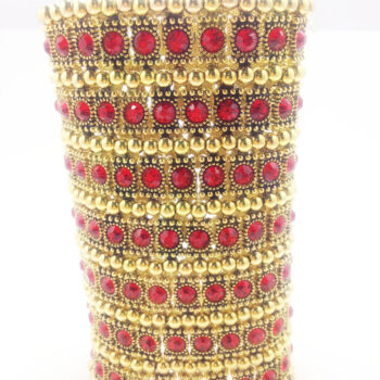 Full-color Diamond Punk Wide Bangle Bracelet