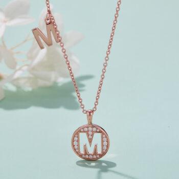One Of The 26 Letters, M, Set With Top-quality Moissanite, Luxurious