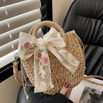 Straw Bag Fresh Simple Designcarry It By Hand Or Crossbody - View 2