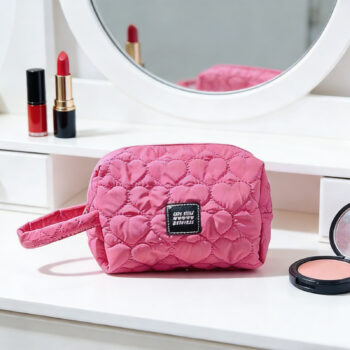 Fashion Portable Cosmetic Bag-Rose Red - View 1