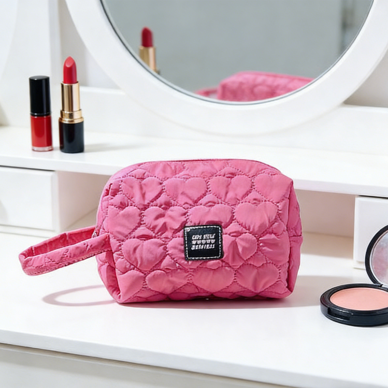 ef387c3b-09ae-4de0-b0ab-8ec57e55d1a1 Fashion Portable Cosmetic Bag-Rose Red - View 1