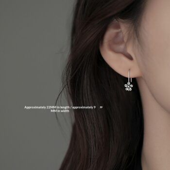 One Thought 925 Sterling Silver Flower Earrings For Women - View 2