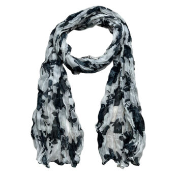 black white crinkle Black White Crinkle Graphic Textured Scarf,High Contrast Abstrac Crinkle Texture Adds Depth Scarf ,vacati