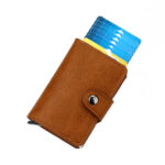 brown wallet, blocking Brown Wallet, Men's Blocking Card Holder Wallet With Hasp Closure,Credit Gifts For Men