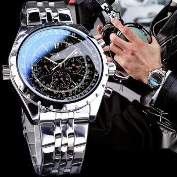 Casual Hollow Multi-function Large Dial Mechanical Watch - View 1