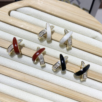 zircon earrings - View 1