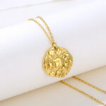 Niche Design High-grade Golden, Round Coin Embossed Necklace For Women - View 1