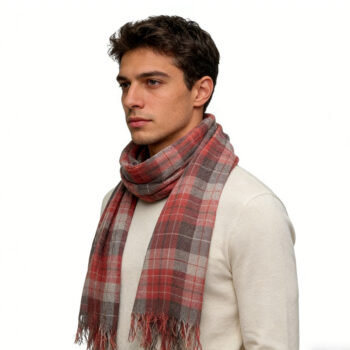 2pcs lightweight orange 2pcs Lightweight Fashion Orange Red Yarn Dyed Scarf ,Luxe Look For Evening Wear,Scarf,vacation,daily