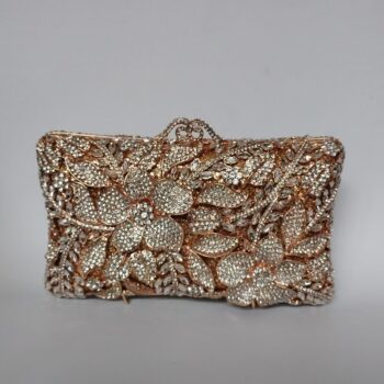 Flower Diamond Banquet Rhinestone Clutch Bridal Wedding Bag - View 1