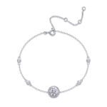 Harmonious And Brilliant - Set With Top-quality Moissanite, Luxurious And Fashionable Light Luxury Jewelry Silver Bracelet S9