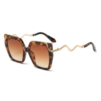 retro square snake Retro Square Snake Pattern Temple Sunglasses For A Stylish