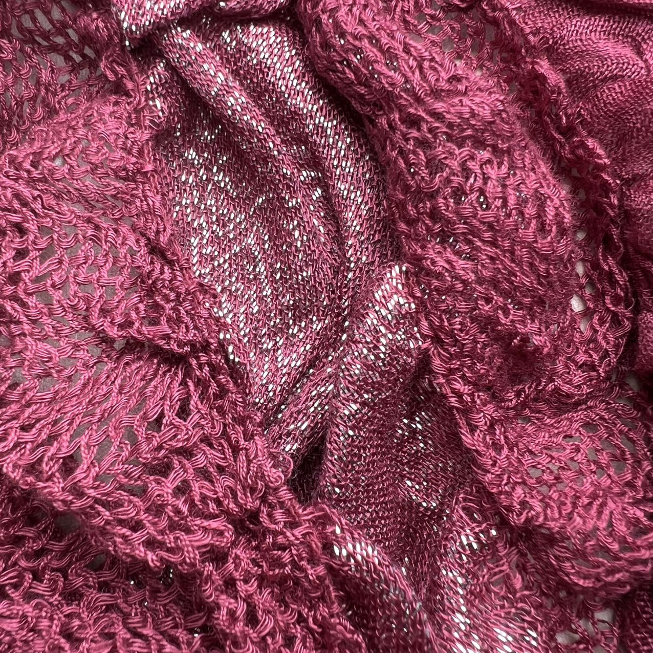 f935fd57-a450-4370-a083-3f91a99c2ce2 2pcs Extra Long Evening Glamour Piece Magenta Metallic Crinkle Scarf,Shimmer Textured Scarf ,Luxe Look For Evening Wear,Scarf