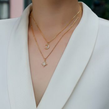 Engraved With Top-quality Moissanite, This Luxurious And Fashionable Minimalist Jewelry Set Includes A Necklace Pendant, A Co