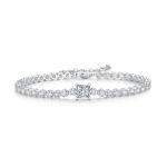 Rubik's Cube - A Fashionable And Light Luxury Jewelry Silver Bracelet And Bracelet Set With Top-quality Moissanite, S925 Silv