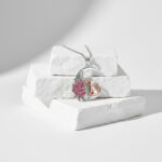 Rose Gold Cat And Rose Necklace - View 1