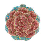 Ladies Evening Bag With Diamond-encrusted Floral Design - View 1