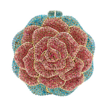 Ladies Evening Bag With Diamond-encrusted Floral Design - View 1