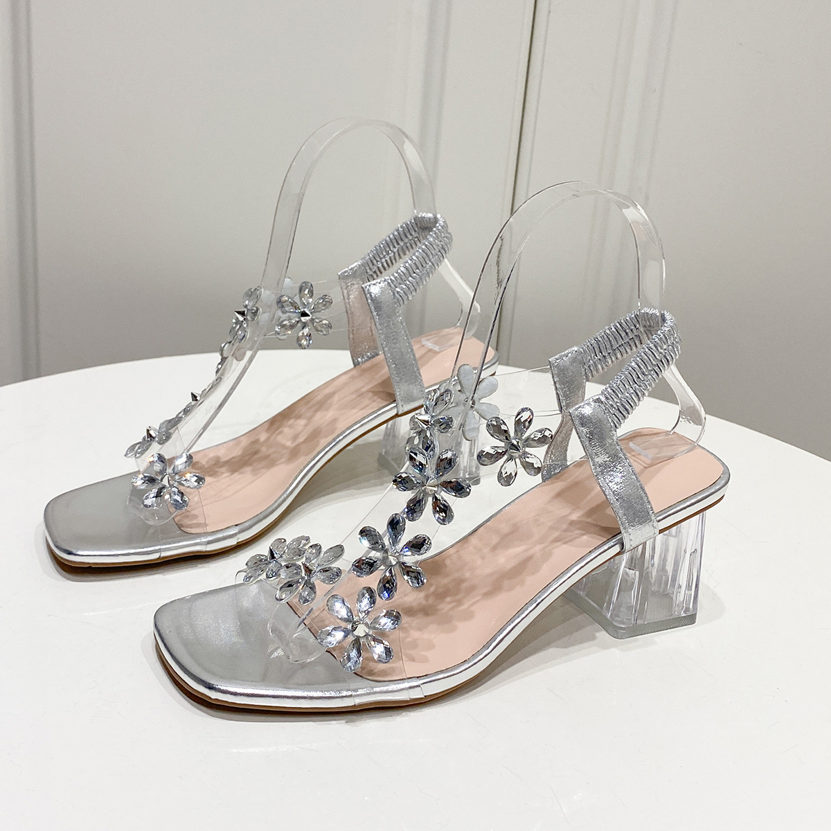 fashion-flowers-sandals-with-t-4-34921 Fashion Flowers Sandals With Transparent High Squa