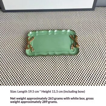 Creative Resin French Romantic Gold-plated Bow Jewelry Tray