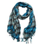 turquoise jacquard crinkle Turquoise Jacquard Crinkle Scarf - Extra Long Scarf 75inchx27inch
