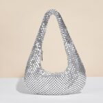 metallic gold clutch Fashion Metallic Gold Clutch Purse - Women's Elegant Underarm Evening Bag For Party, Prom And Special Oc