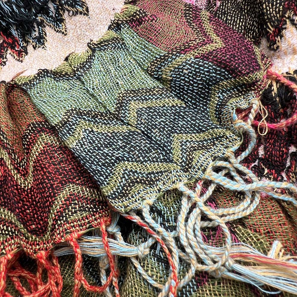 fcffc696-e60d-48ae-a78e-af009928c720 2pcs Long Scarf,Nature-inspired Jacquard Green Leaf Motif Scarf,vacation,daily Life,evening Party,Office Appropriate Subtlety