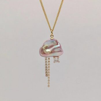 Dopamine Cloud Necklace Baroque Pearl Moon Star Pendant - View 1