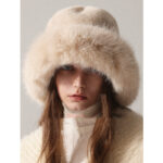 fisherman hat Womens Oversized Furry Fisherman Hat For Fall And Winter In Mongolian Style