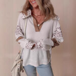 sleeve hoodie Fashion Leopard Print Printed Lapel Long Sleeve Hoodie