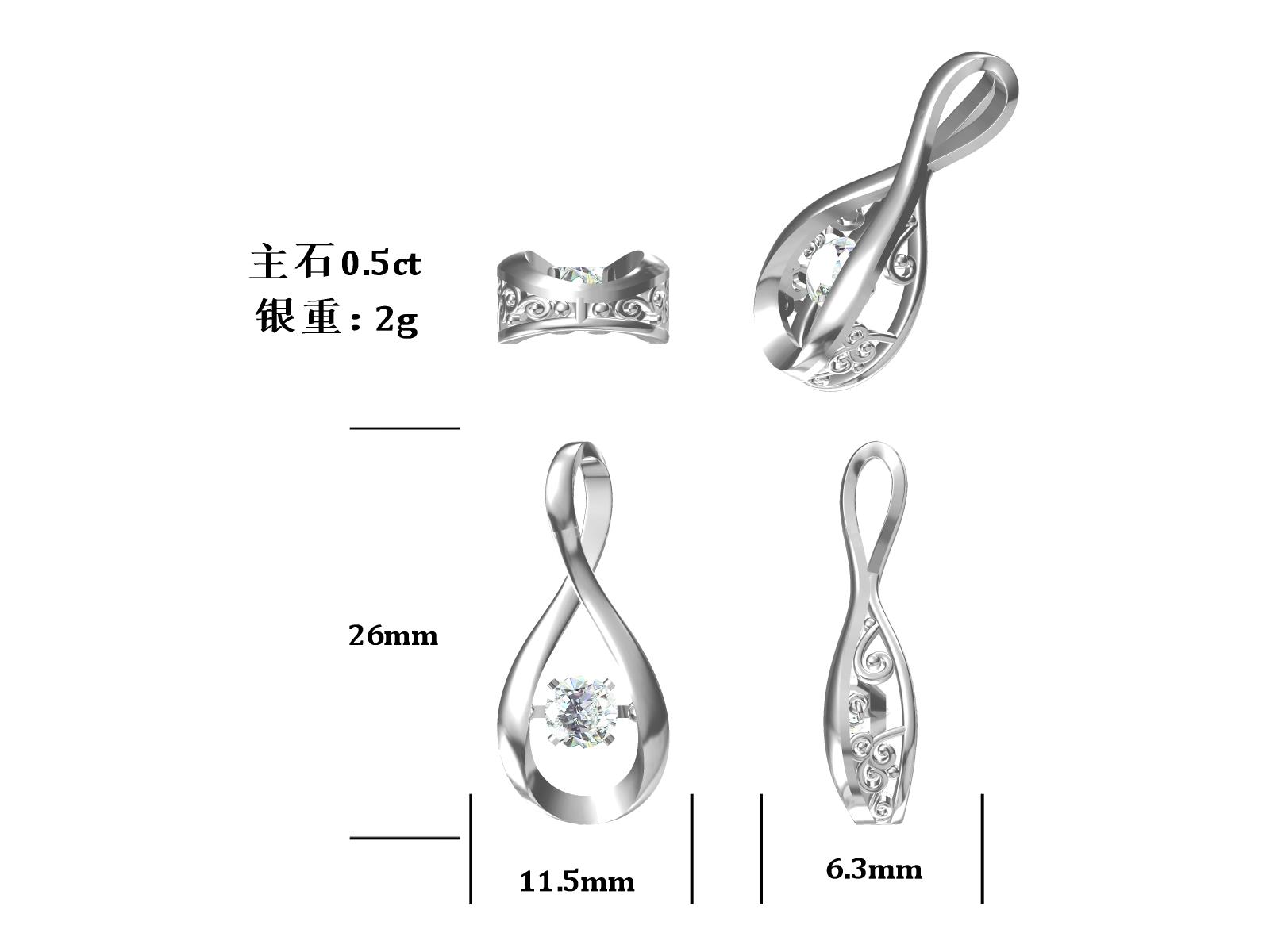 fd8322d0-f31b-4aa9-83b3-bd7fdbe76e4d.jpg Set With Top-quality Moissanite, This Luxurious And Fashionable Light Luxury Trend Jewelry Necklace Pendant Is Made Of S925 Silver Electroplated With Platinum