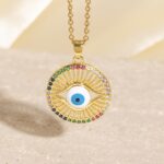 zircon pendant Stylish Dripping Zircon Eye Pendant New Niche Collarbone Chain