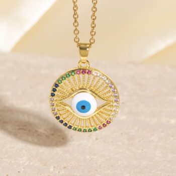 zircon pendant Stylish Dripping Zircon Eye Pendant New Niche Collarbone Chain