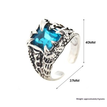 diamond ring Retro Dragon Claw Diamond Adjustable Trendy Ring For Men From Europe And The US
